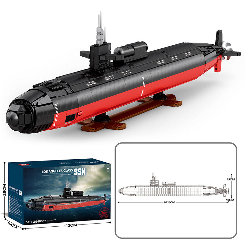 Large airplane and nuclear submarine building block toys