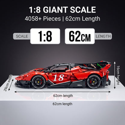 1:8 Scale 4058-Piece V8 Supercar Building Set