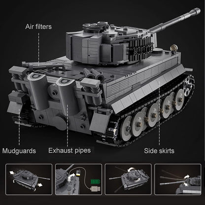 Remote control tank building block toys