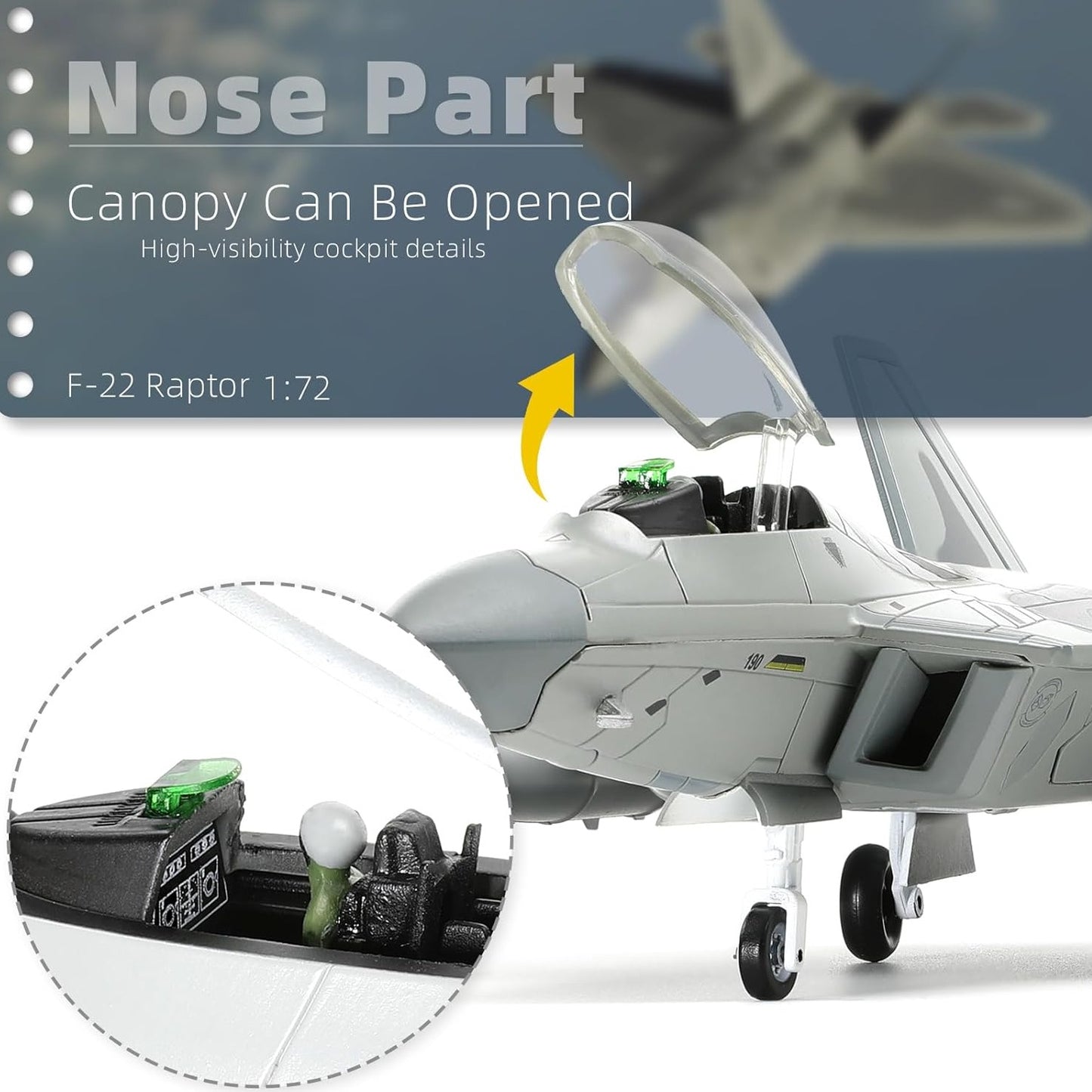 F22 Raptor 1/72 die-cast metal aircraft model kit