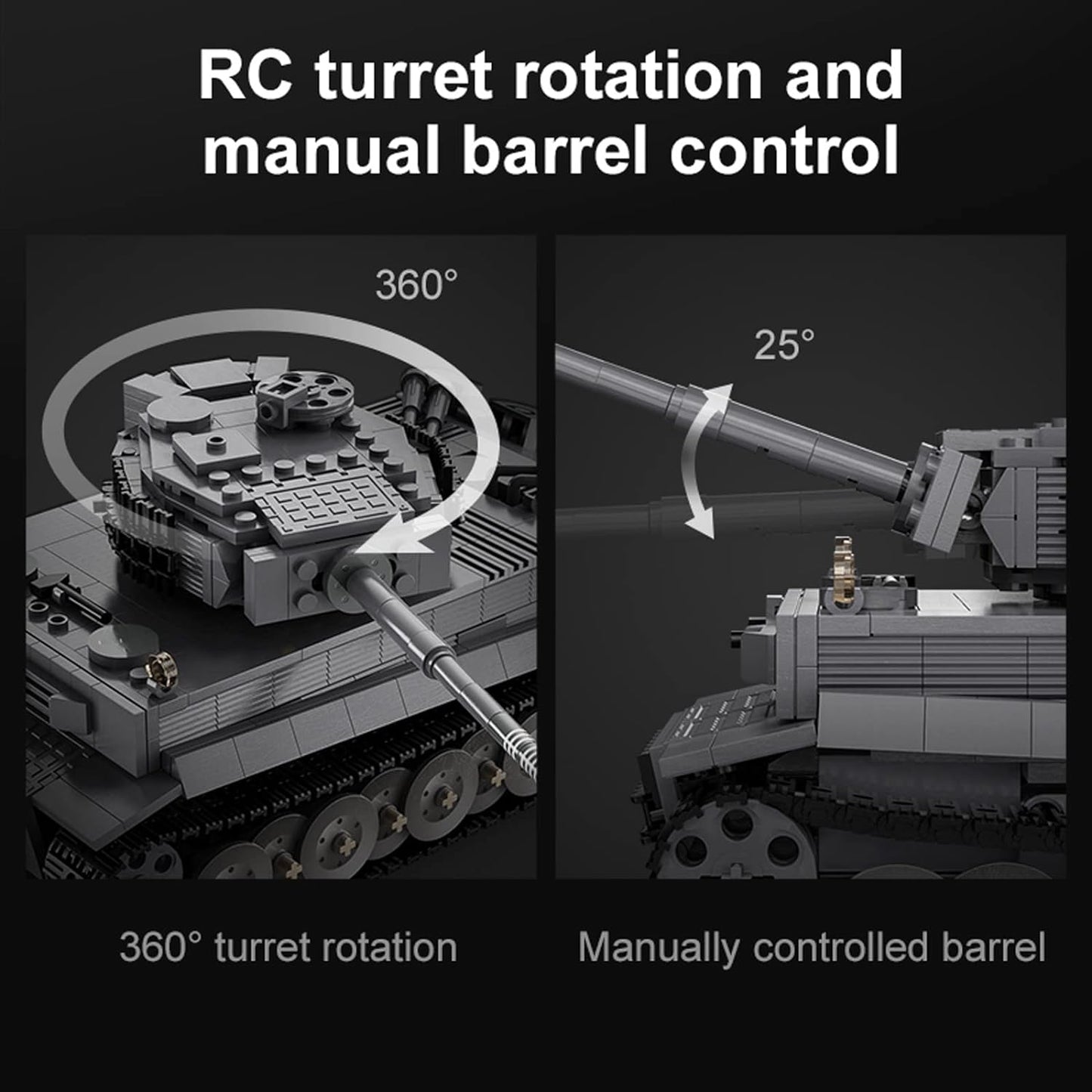 Remote control tank building block toys