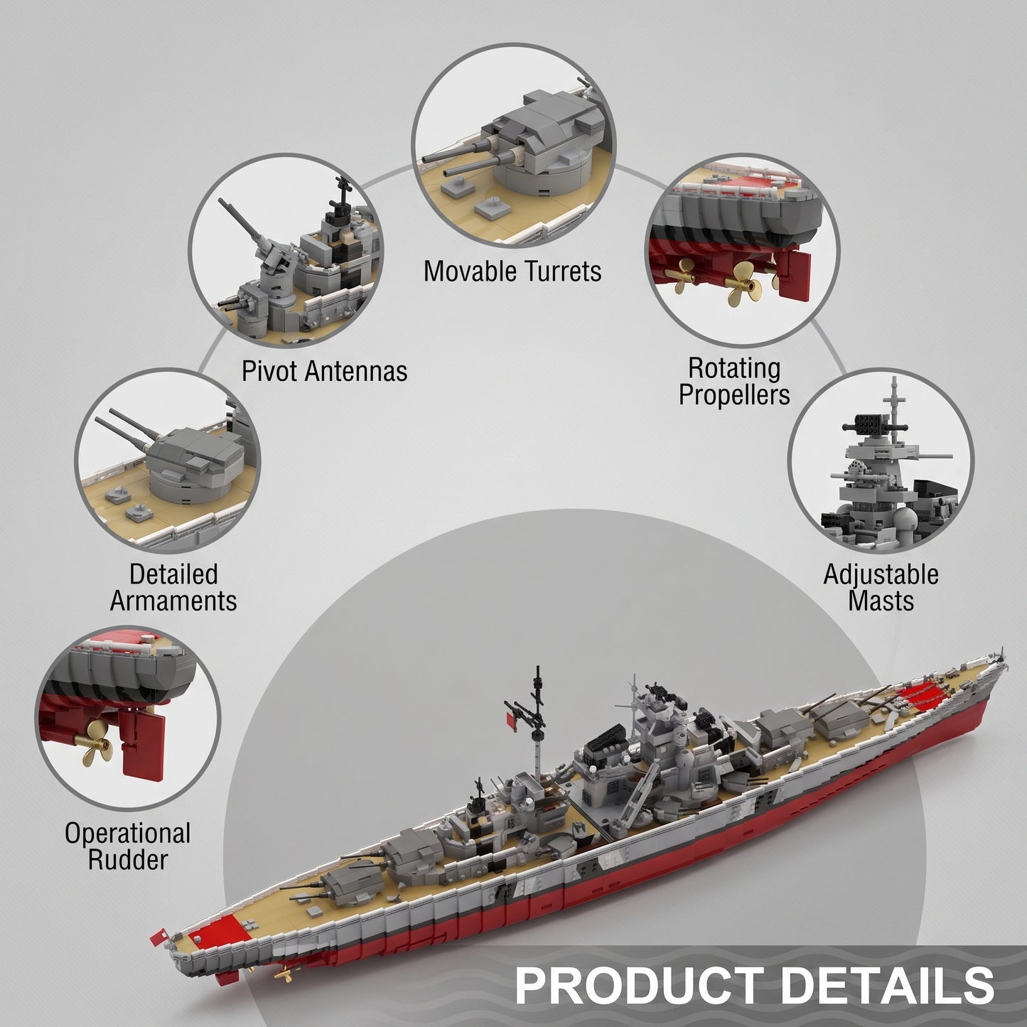 1/200 Bismarck Battleship Building Set