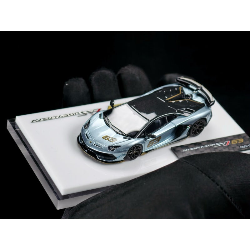 1/64 Custom Aventador SVJ Ice Blue