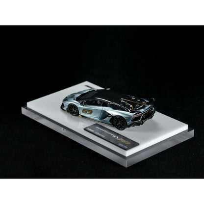 1/64 Custom Aventador SVJ Ice Blue