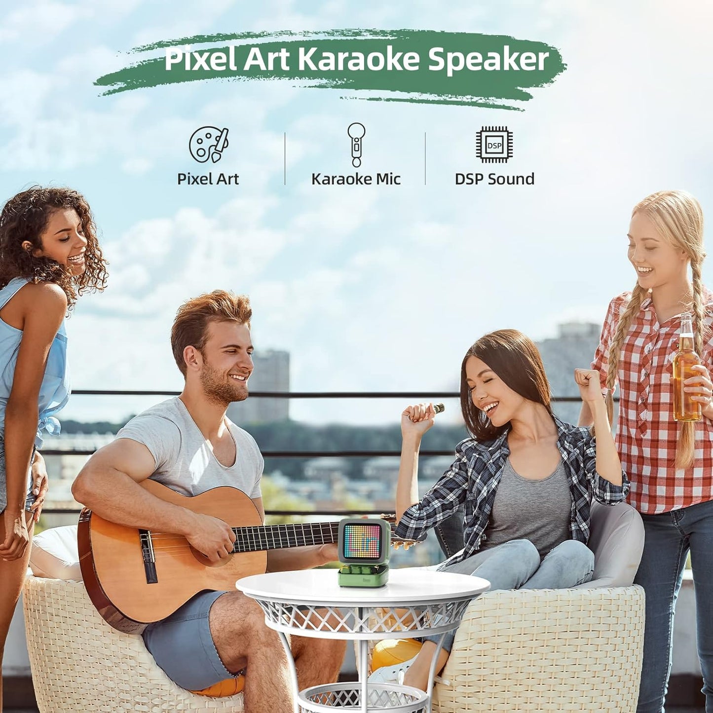 Bluetooth Speaker with Karaoke Microphone