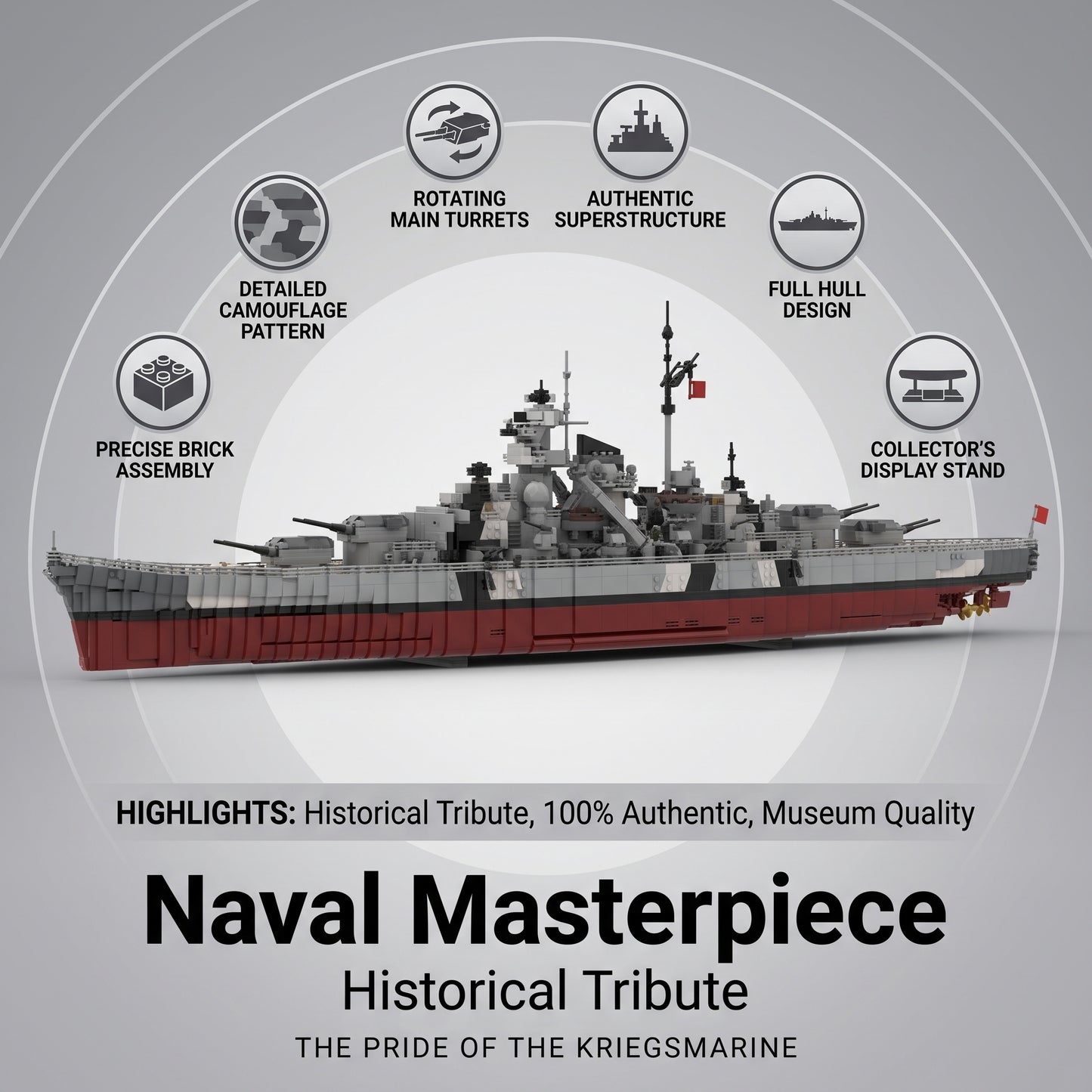 1/200 Bismarck Battleship Building Set